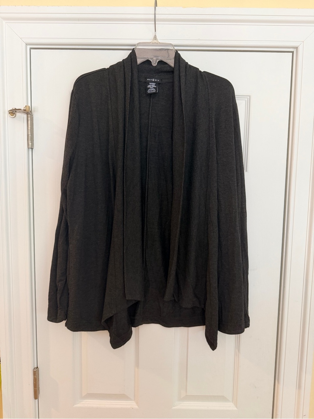 Ladies Size Large "Max & Mia" Black Open-Front Lightweight Cardigan GUC